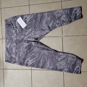 Athleta Transcend 7/8 Tight Leggings Marble Violet Purple Swirl- 3X